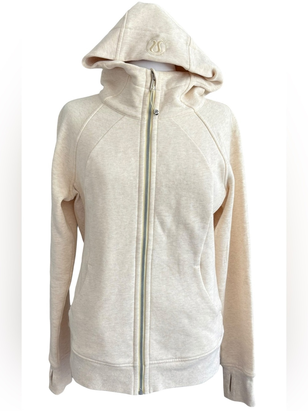 Lululemon Scuba Hoodie Light Cotton Fleece Cream Pale Yellow W4AWNS Women’s 10